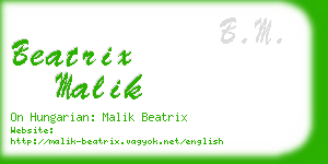 beatrix malik business card